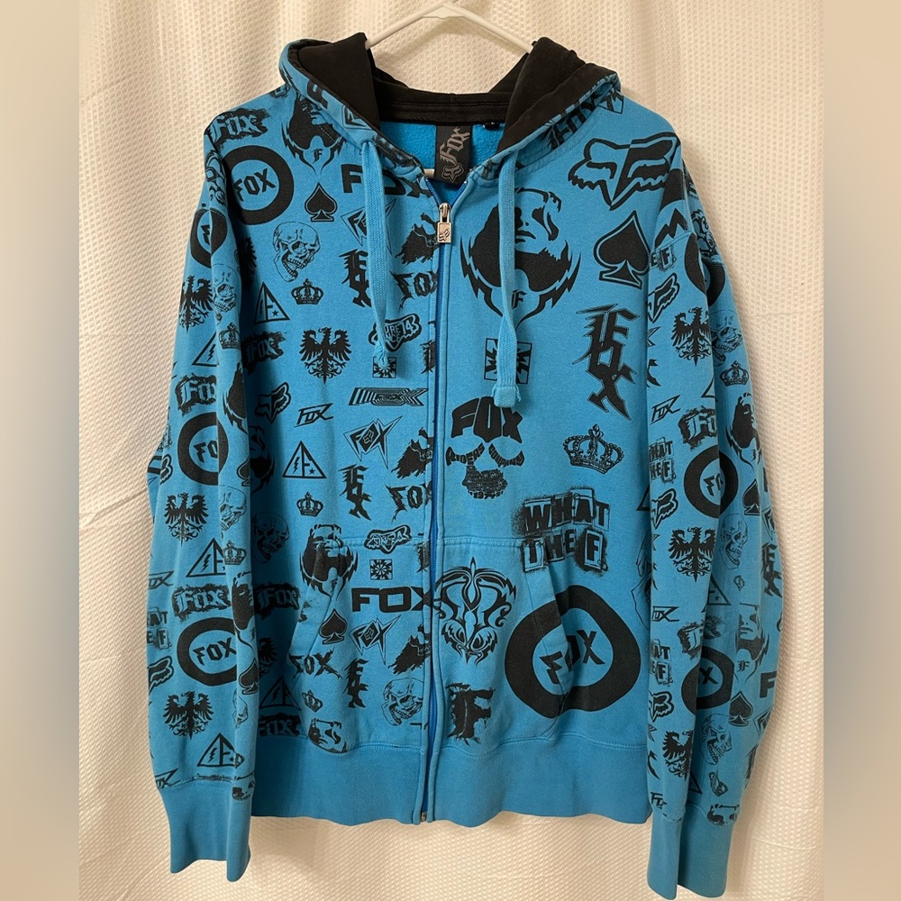Fox VINTAGE rare Moto X Racing Logo Hoodie Mens L